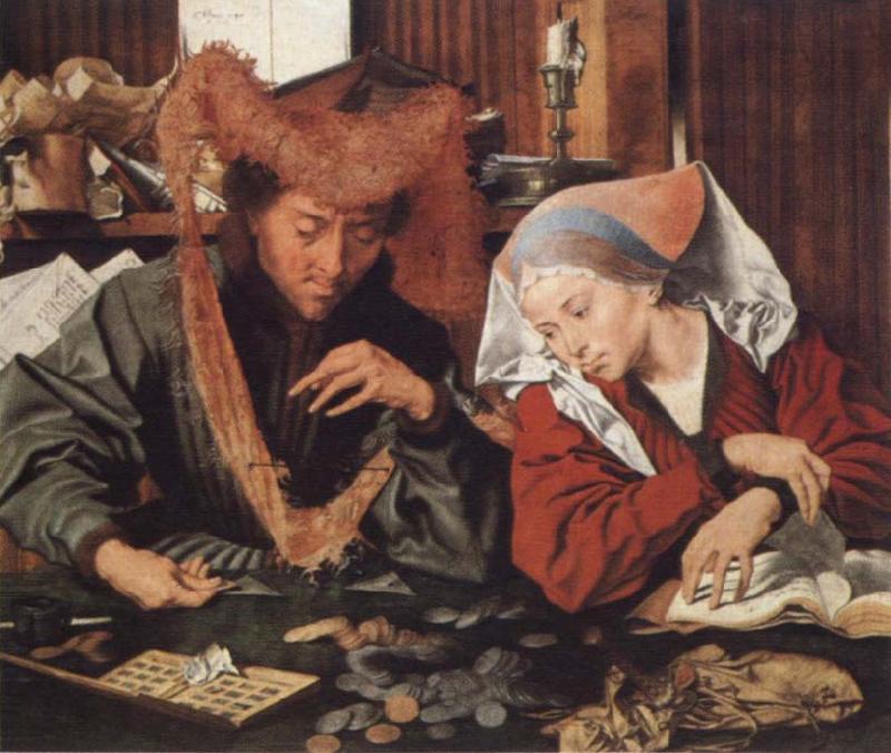 Marinus van Reymerswaele Money-changer and his wife oil painting picture